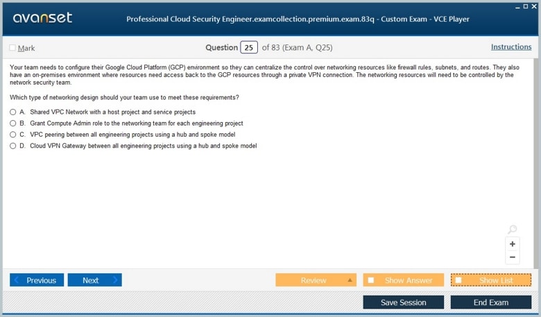 Professional Cloud Security Engineer Premium VCE Screenshot #3
